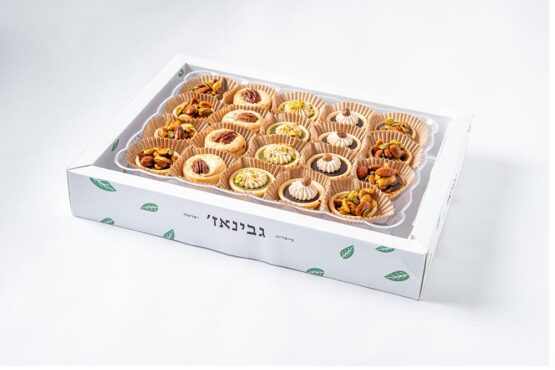 טרטלטים ביס מבצק פריך במילויים משתנים :קרמל, אגוזים, שוקולד בלגי 24 יח'