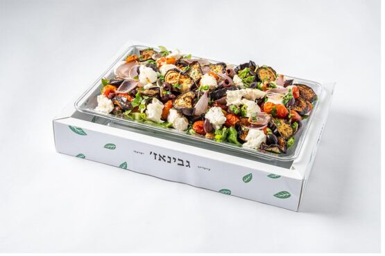 סלט קרעי מוצרלה מיקס ירוקים,סטייק חציל,עגבניות מיובשות ,מוצרלה ,שמן זית ובלסמי